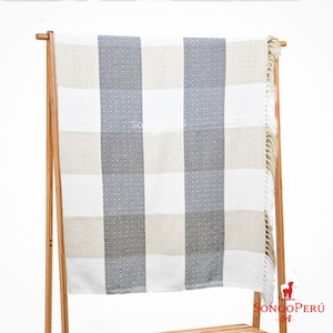 Handmade Luxury Alpaca Throw Blanket. Hand-loomed. 52&quot;x 63&quot;. Hypoallergenic. Indoor Alpaca Wool Blanket, Soft Peruvian Alpaca Wool Blankets.