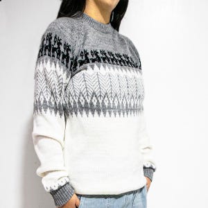 White Alpaca Sweater for Women – Soft Peruvian Wool Winter Pullover, Handcrafted Warm Knit Sweater from Peru