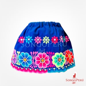 Traditional Peruvian Skirt from Peru, Typical Peruvian costume for little girls, from 2 to 10 years old.