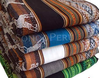 Andean Peruvian Blanket: Bohemian Inca Tablecloth, Aguayo Textile