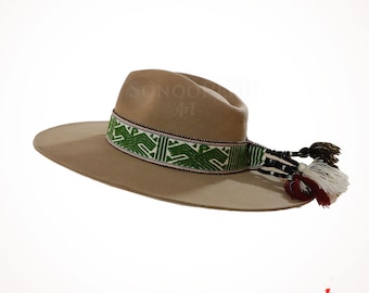 Traditional Peruvian Hat With Handwoven Green Band - Etsy display picture 2