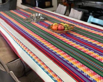 Manta Andina: Mantel Boho, Textil Inca Aguayo (125 cm)