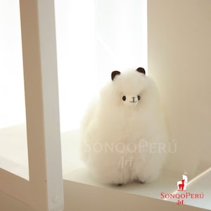dorable white Alpaca Fur Toy | 100% Real Alpaca Fur Toy | Toy Peruvian Alpaca | White Alpaca Leather Stuffed Animal | extremely soft toy