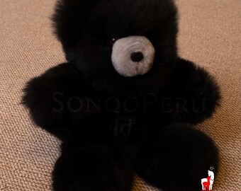 Orsacchiotto di peluche fatto a mano in pelliccia di alpaca: bambola di peluche ipoallergenica