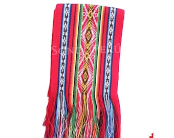 Bufanda de alpaca tejida a mano: cálida bufanda peruana unisex