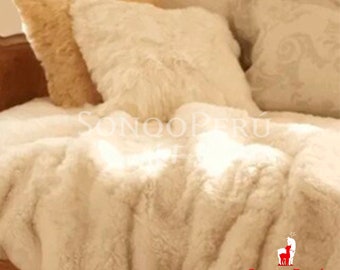 Handmade Peruvian Baby Alpaca Fur Blanket: Soft Hypoallergenic Rug
