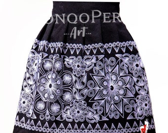Handmade Peruvian Skirt: Embroidered Cotton Pollera Costume