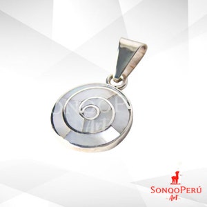Pachamama pendant made of 950 silver inlaid with natural stones, Peruvian jewelry, personalized jewelry in Sterling Silver, spring pendant