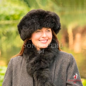 Gorro cosaco de piel de alpaca bebé hecho a mano: gorro de invierno para mujer