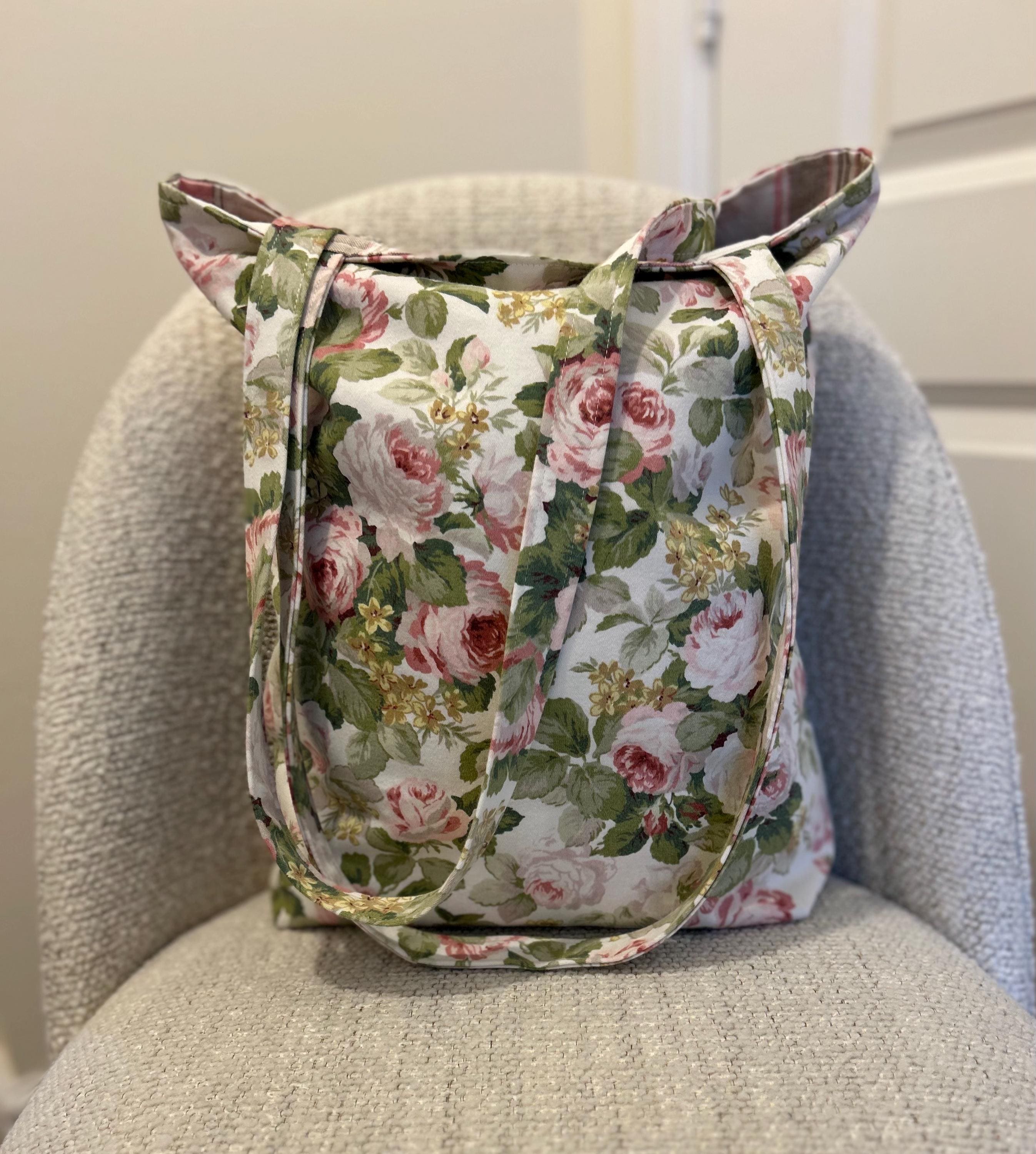 【新品未使用】oldsea Vintage flower boston bag Sanderson Chelsea Print Tote Bag: Vintage Floral Design, Mother's