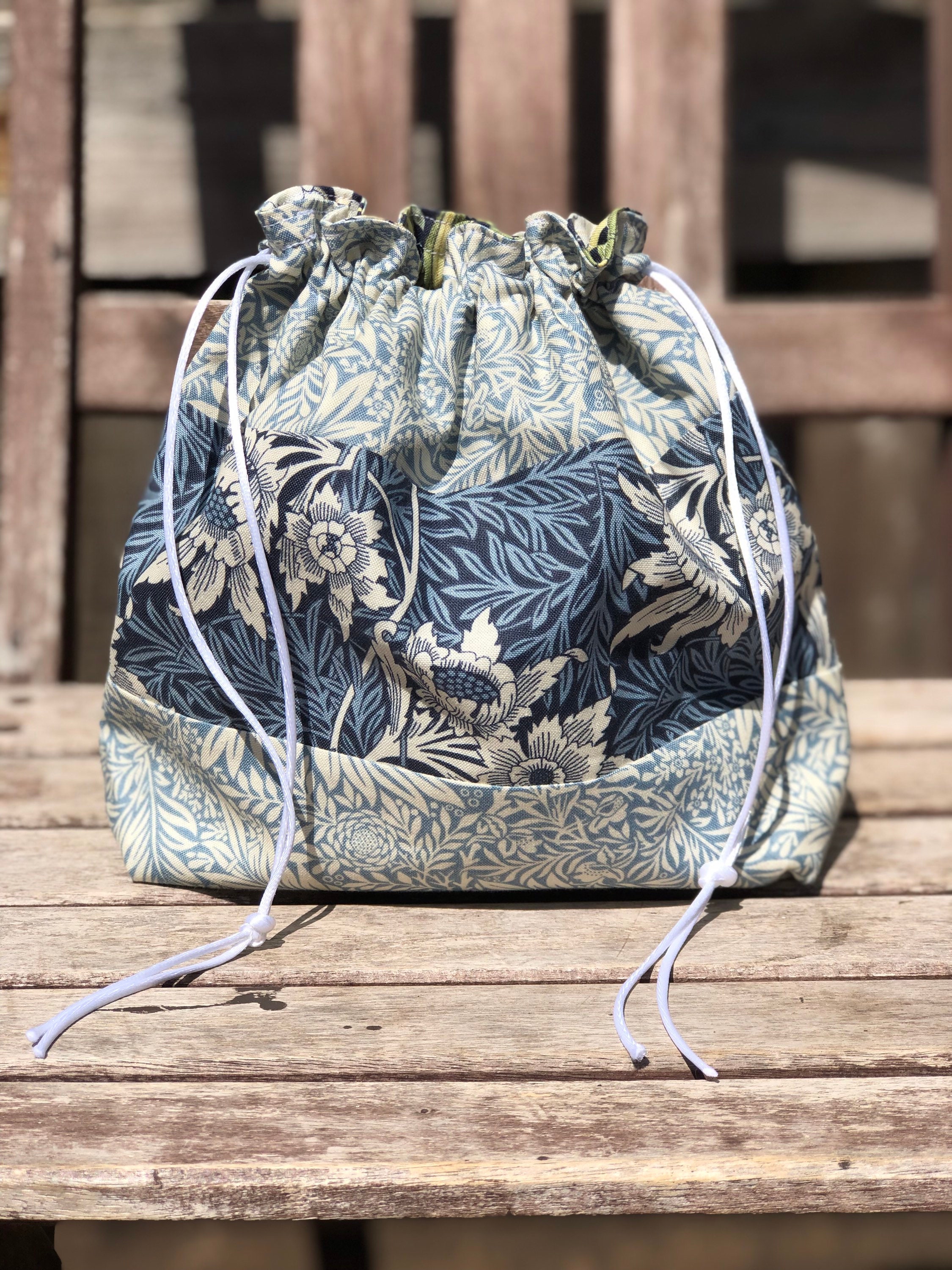 William Morris drawstring reusable gift bag cosmetic bag | Etsy