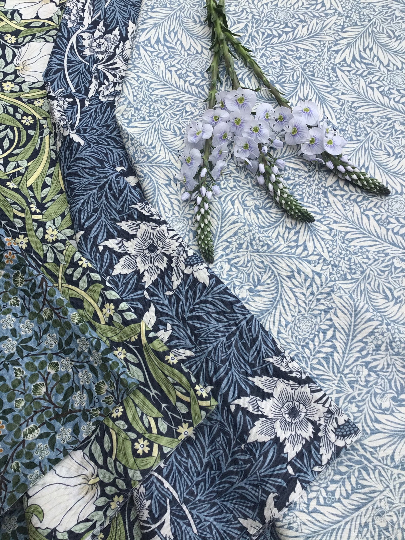 William Morris floral fabric double sided cotton bunting Etsy