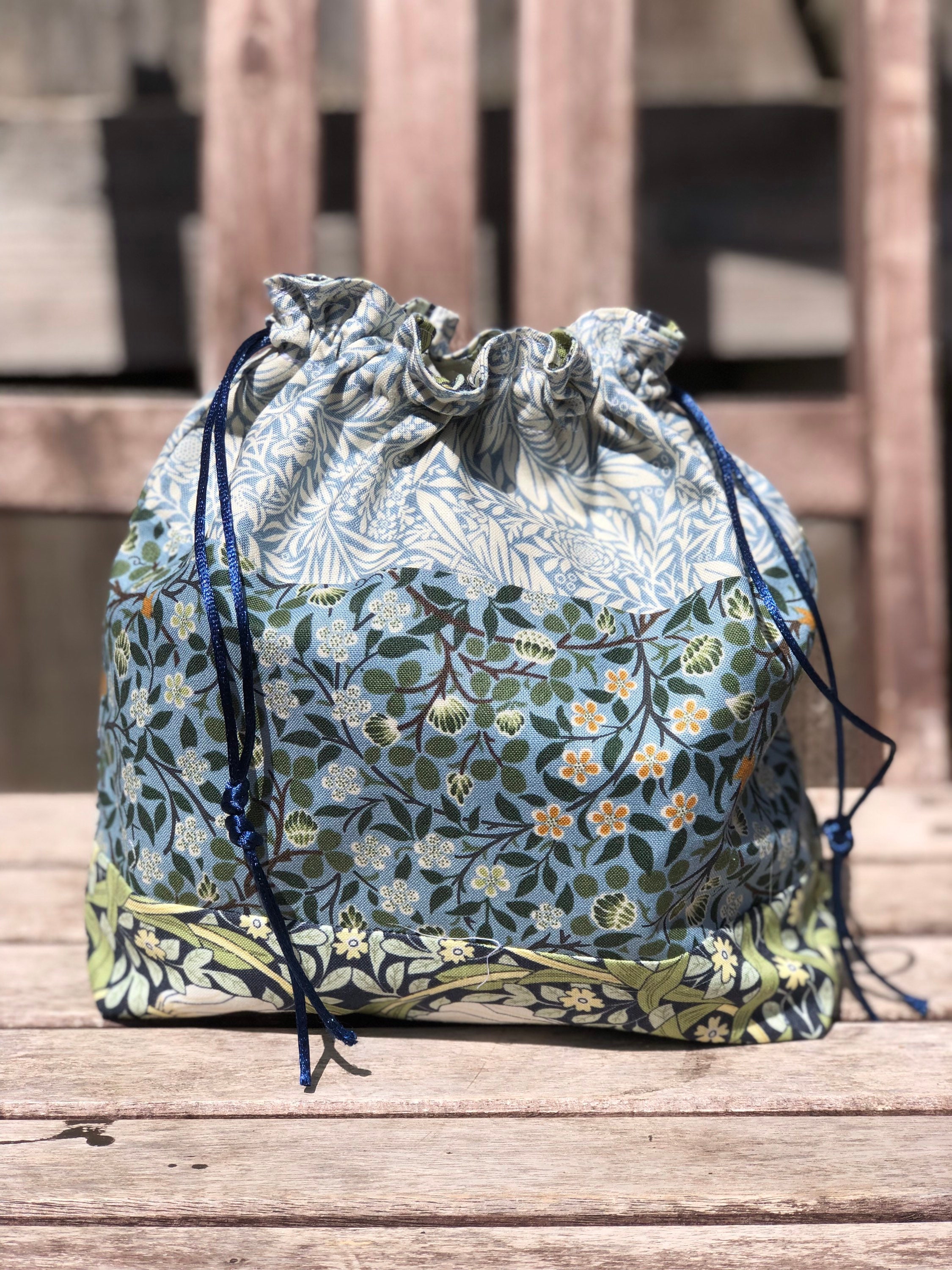 William Morris drawstring reusable gift bag cosmetic bag | Etsy