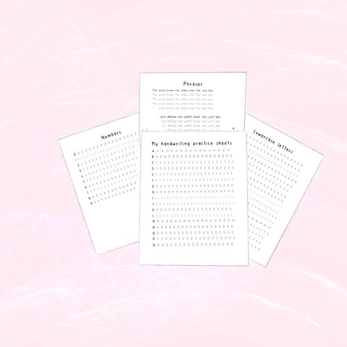 Handwriting Practice Sheets Cursive and Print 5mm Dot Grid - Etsy