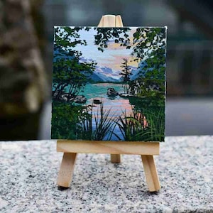 Custom small acrylic landscape painting on canvas | 3x3 mini art | acrylic on canvas | mini painting | tiny art | Oil painting