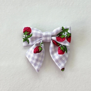 Strawberry Hair Bow, Summer Hair Bow, Fruity Hair Bow, Fruit Hair Bow, Oversized Hair Bow, Berries Hair Bow, Sailor Bow, Pinwheel Bow