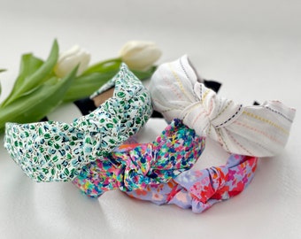 Spring Knot Headband, Dots Girl Headband, Stripes Headband, Top Knot Headband, Petals Knot Headband, Flower Headband