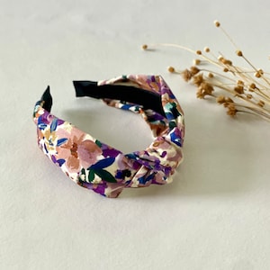 Diadema de nudo de flores de otoño, diadema de otoño, diadema de nudo superior, diadema de nudo de colores apagados, diadema de otoño, diadema de flores