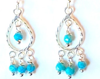 Turquoise Chandelier Earrings, Jewelry Gift for Her, Wife Gift, Christmas Gift for Her, Gift for Daughter, Gift for Girlfriend