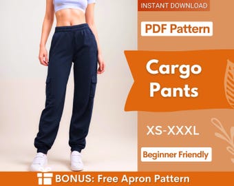 Cargo Pants Pattern, Pants Pattern, Women Pants Sewing Pattern, Sewing Pattern Women, Pants with Pockets, Cargo Trouser, Women Pattern