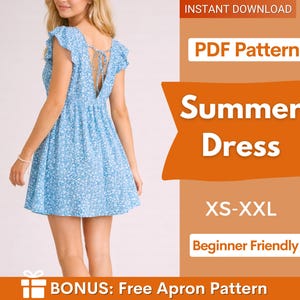Summer Dress Sewing Pattern | XS-XXL | Summer dress pattern | Easy Dress Pattern | Women Dress Pattern | Dress for women PDF Pattern