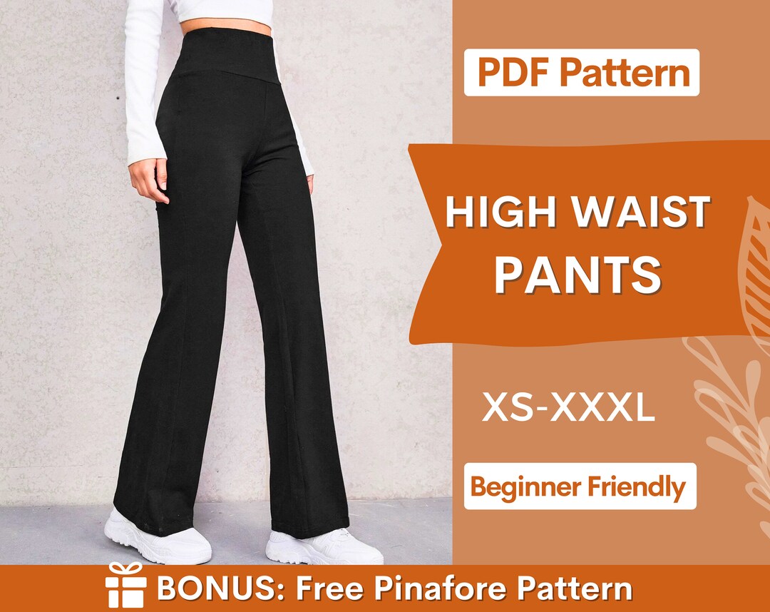 High Waist Pants Sewing Pattern Yoga Pants Pattern XSXXXL Etsy