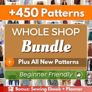 Whole Shop Bundle 450+ Sewing Patterns | Sewing Patterns | Women Patterns | Men Patterns | Beginner Sewing Patterns Dress Corset Pants Top