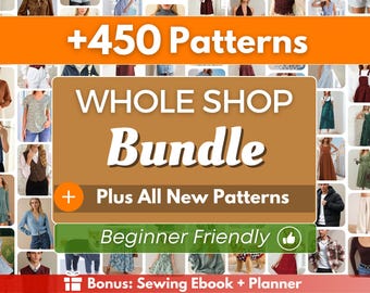 Whole Shop Bundle 450+ Sewing Patterns | Sewing Patterns | Women Patterns | Men Patterns | Beginner Sewing Patterns Dress Corset Pants Top
