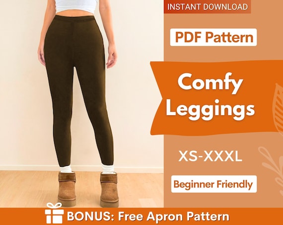 Leggings Sewing Pattern | High Waisted Leggings Sewing Pattern | High Rise Leggings | Women's Leggings | Women Sewing Patterns Beginner