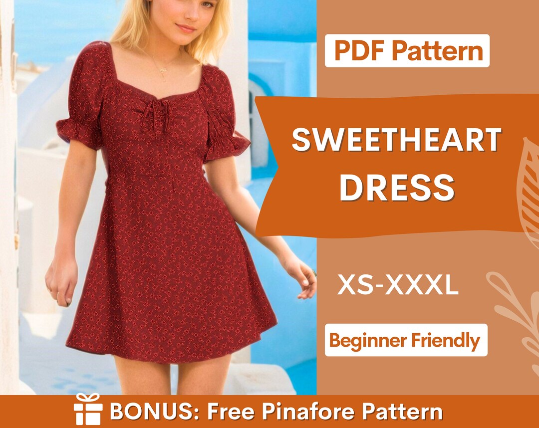 Sweetheart Dress Pattern Women Dress Pattern Summer Dress Pattern Women ...