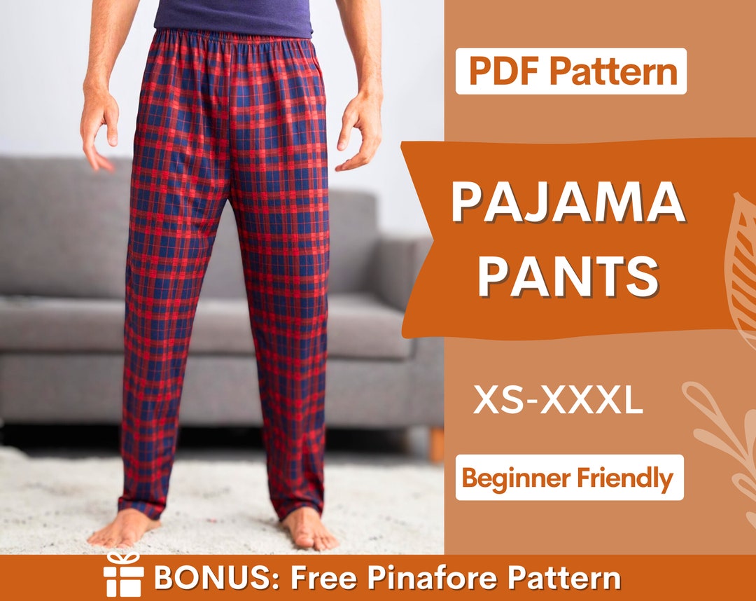 Men Pajama Pants Pattern Pajama Pattern PJ Pants Pattern Lounge