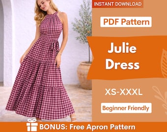 Naaipatroon maxi-jurk | Jurk met halternek | Naaipatroon galajurk | Naaipatroon dames | Zomerjurk | Naaipatronen