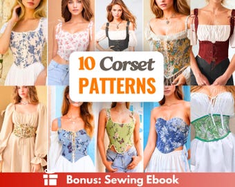 Corset Sewing Patterns +10 |Corset Patterns | Sewing Patterns | Women Patterns | Corsets Bundle Patterns | Women sewing pattern | Corset Top