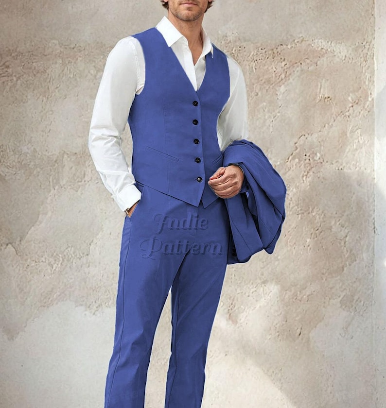 Vest Pattern for Men | Men Sewing Pattern | Waistcoat for Men| Sewing Pattern Vest Men | Top Pattern Men, Suit Pattern Men image 3