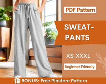 Sweatpants Pattern, Joggers Pattern, Women's Sweatpants Sewing Pattern, Easy Jogger Sewing Pattern, Sweatpants PDF Pattern, Jogger Pants PDF