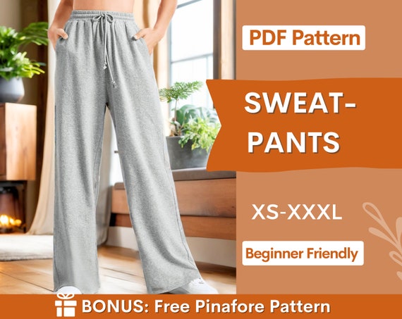 Sweatpants Pattern, Joggers Pattern, Women's Sweatpants Sewing