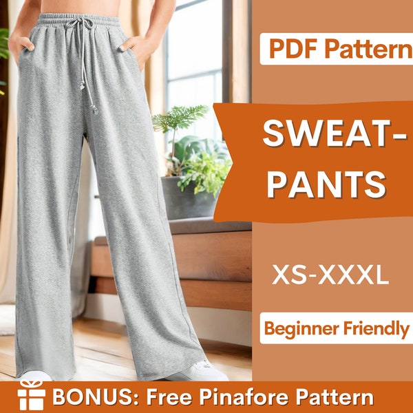 Sweatpants Pattern, Joggers Pattern, Women's Sweatpants Sewing Pattern, Easy Jogger Sewing Pattern, Sweatpants PDF Pattern, Jogger Pants PDF