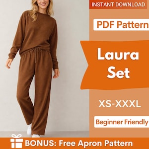 Sweatshirt and Joggers Sewing Patterns, Sweatpants Pattern,  Women Beginner Patterns, Joggers Pattern, Sweatshirt Pattern, Women Pattern