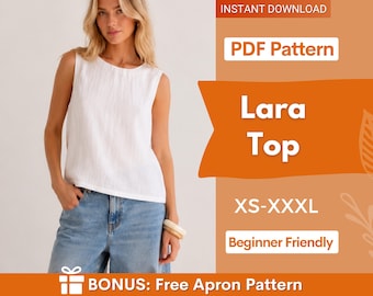 Schnittmuster für ein Top mit Rückenbinde, Damenschnittmuster, Top-Schnittmuster, Schnittmuster für Damen, Sommertop, Schnittmuster für Damen-Top, Damenbluse