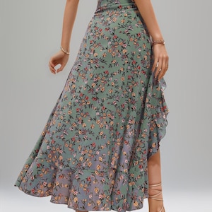 Summer Skirt Pattern | Skirt Sewing Pattern | Women Sewing Pattern | Sewing Patterns | Summer Skirt Sewing pattern | Ruffle Hem Skirt image 2