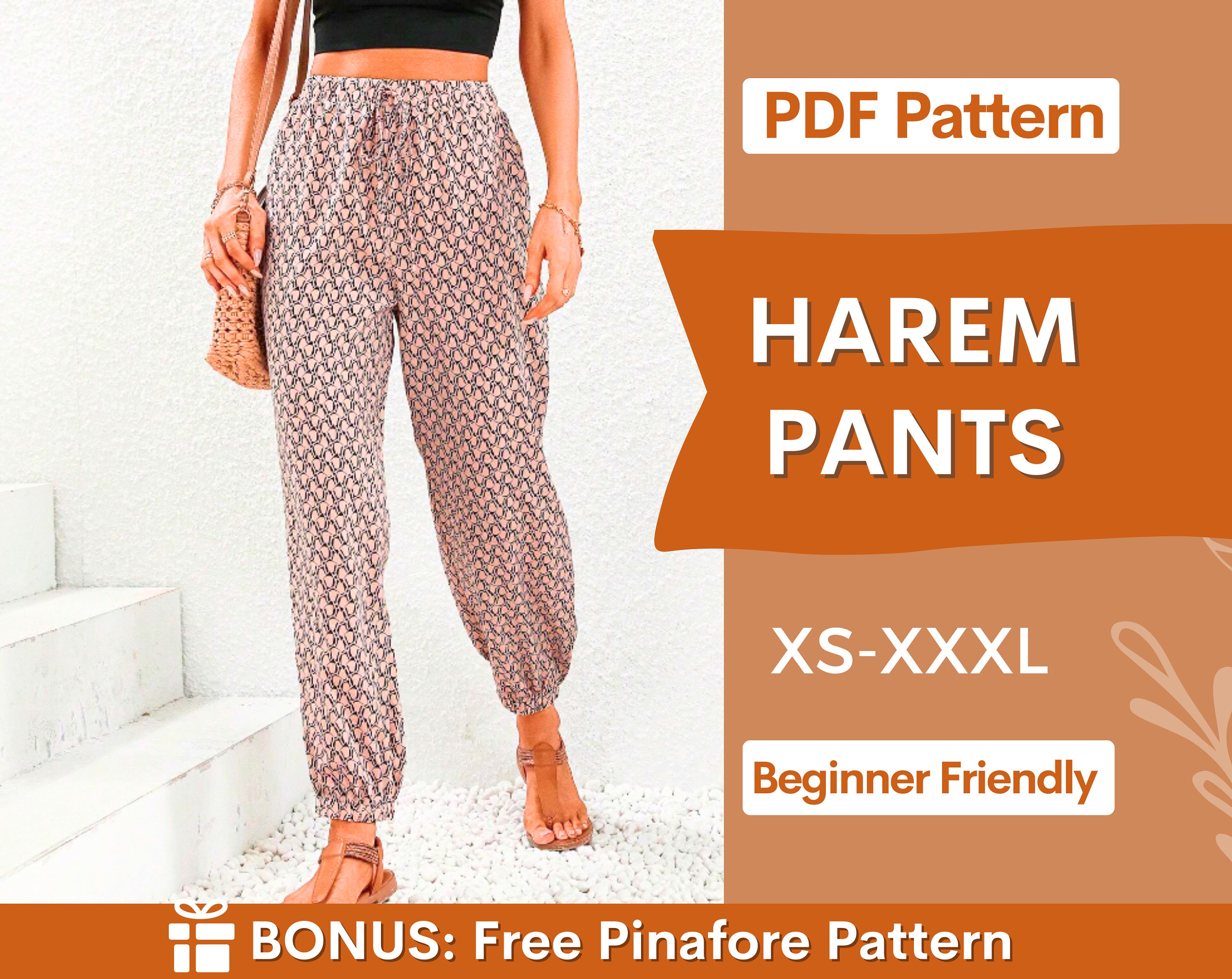 Pants With Wrap Pleat in Front PDF Digital Sewing Pattern Sizes XS-2XL USA  2-12 