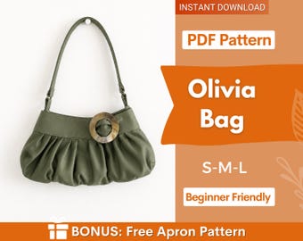 Hafentasche Schnittmuster (S-M-L) Hobo Bag Schnittmuster | Schnittmuster für Tasche | Schultertasche | Frauen Tasche Muster | Anfänger Schnittmuster