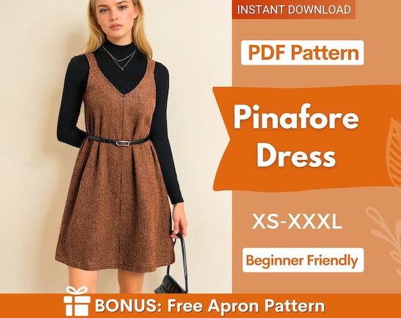 Overall Dress Sewing Pattern | Pinafore Dress Pattern | Jumper Pattern |  Easy Dress Pattern | Sewing Pattern Beginner | Women Dress Pattern - Etsy