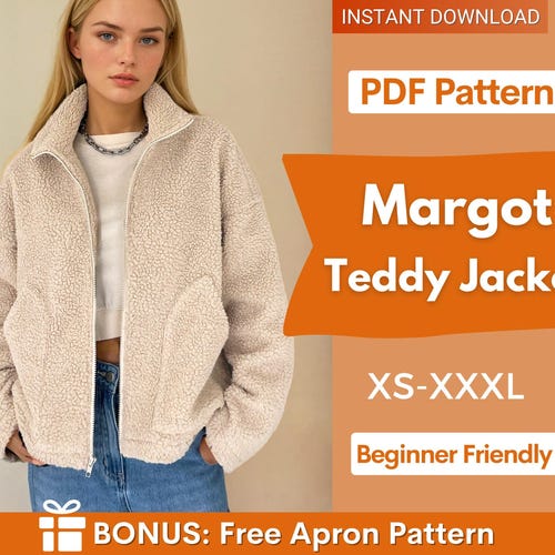Jacket Pattern for Women, Women Sewing Pattern, Jacket Sewing Pattern with Lining, Zip Up Jacket,Beginner Sewing Pattern,Pattern Jacket Coat