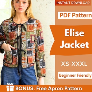 Jacket Sewing Pattern | Coat Pattern | Sewing Patterns | Jacket Pattern | Women Sewing Pattern Jacket Coat | Beginner Jacket, Quilted Jacket