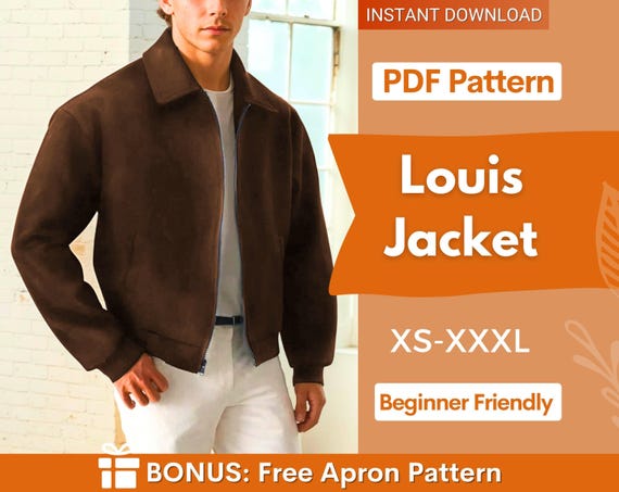Jacket Sewing Pattern for Men, Jacket Pattern Men, Men Sewing Pattern, Zip Jacket Men, Men Pattern, Sewing Pattern Zip Up Jacket Men