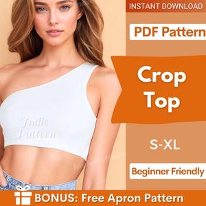 Women Top Sewing Pattern | Crop Top Sewing Pattern | One Shoulder Top Pattern | Beginner sewing pattern, Tank top pattern PDF pattern women