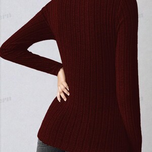 Patrón de costura para top de cuello alto / Patrón de blusa de manga larga / Top de cuello alto para mujer / Patrones de costura / Patrones para mujer / Patrón de top ajustado imagen 2