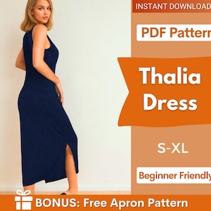 Dress Sewing Pattern - Slit Dress pattern, Prom Dress Pattern, Evening dress pattern, Elegant Dress pattern, Sleeveless dress pattern