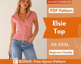 Top Sewing Pattern for Women | Blouse Pattern | Top Pattern | Sewing Patterns for Beginner Top, Summer Top, Shirt Pattern, Trendy Top